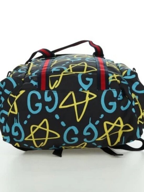 GUCCI Gucci Ghost Sherry Line Backpack Canvas Multicolor 429037 Auth gh1884M